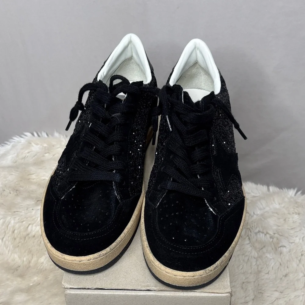 Golden Goose Black Suede Women's Sneakers with Glitter Accents - Picture 4 of 8